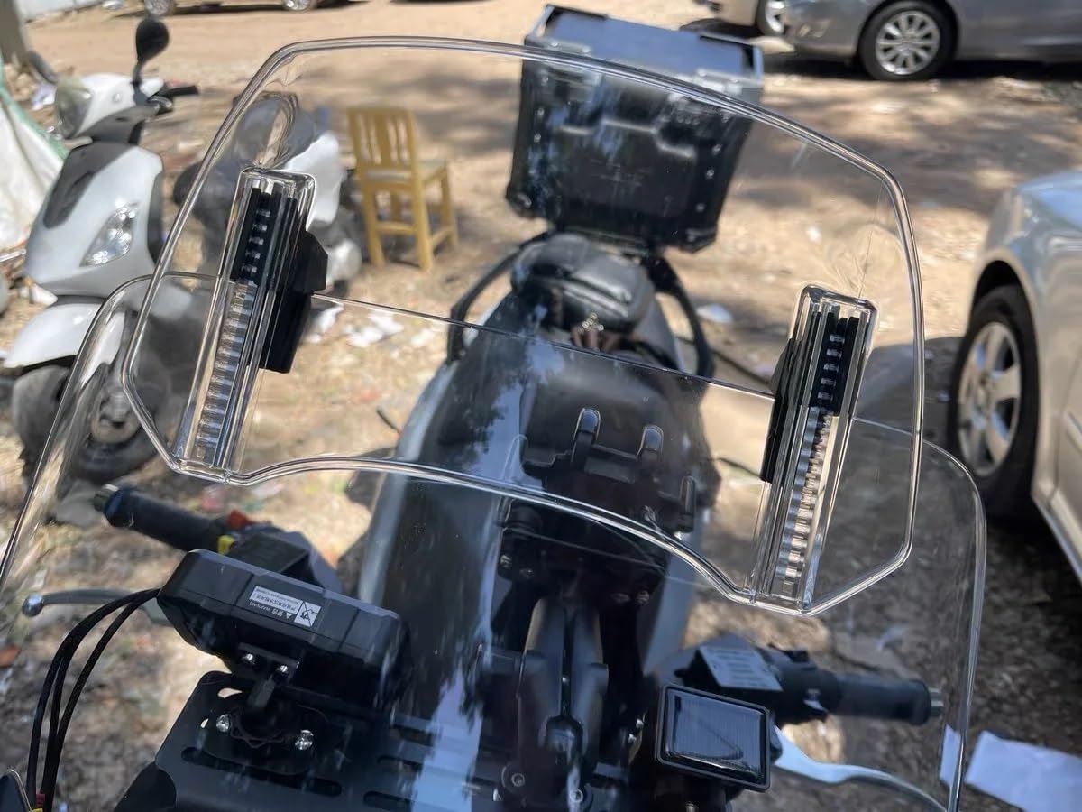 JCF (T2) MOTORCYCLE WINDSHIELD EXTENDER (ADJUSTABLE SPOILER CLAMP ON WINDSHIELD DEFLECTOR)- CLEAR