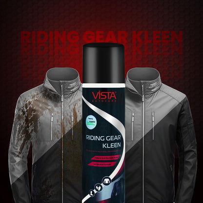 Vista Auto Care Riding Gear Kleen 450 ml | Riding Gear Cleaner Foam Spray | Antibacterial | For Bike Helmet, Jackets, Pants, Gloves, Shoes | Removes Dirt & Odor | Refreshing Mint Fragrance