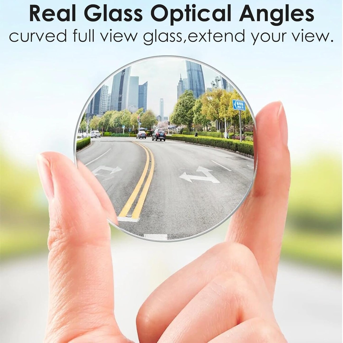 Blind Spot Mirror For Motorcycle/Car | Round HD Glass Convex Rear View Mirror | Frameless 360°