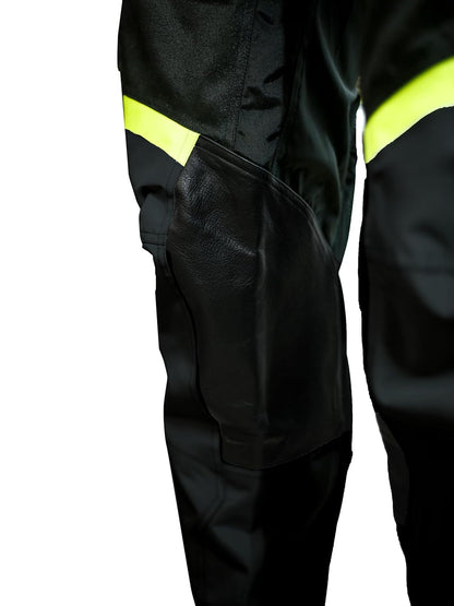 Raida Trailcraft Off-Road Pants | Mx & Trail Ride | Lightweight | Abrasion-Resitant Fabric | Heat Sheild Panel |  ( Black/Hiviz), Men, Slim Fit Mid Rise