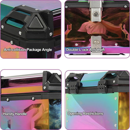 LGP rainbow large capacity aluminium top box 45 ltrs (fits all motorcycle) - color plating premium top box