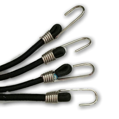 SPIKI | Bungee Cord Tie Down Rope | Stretchable Elastic Bungee Shock Cord | Luggage Tying Rope | with Strong Steel Hooks | For Bike Car Travel Use | 5mm thickness - 5 feet