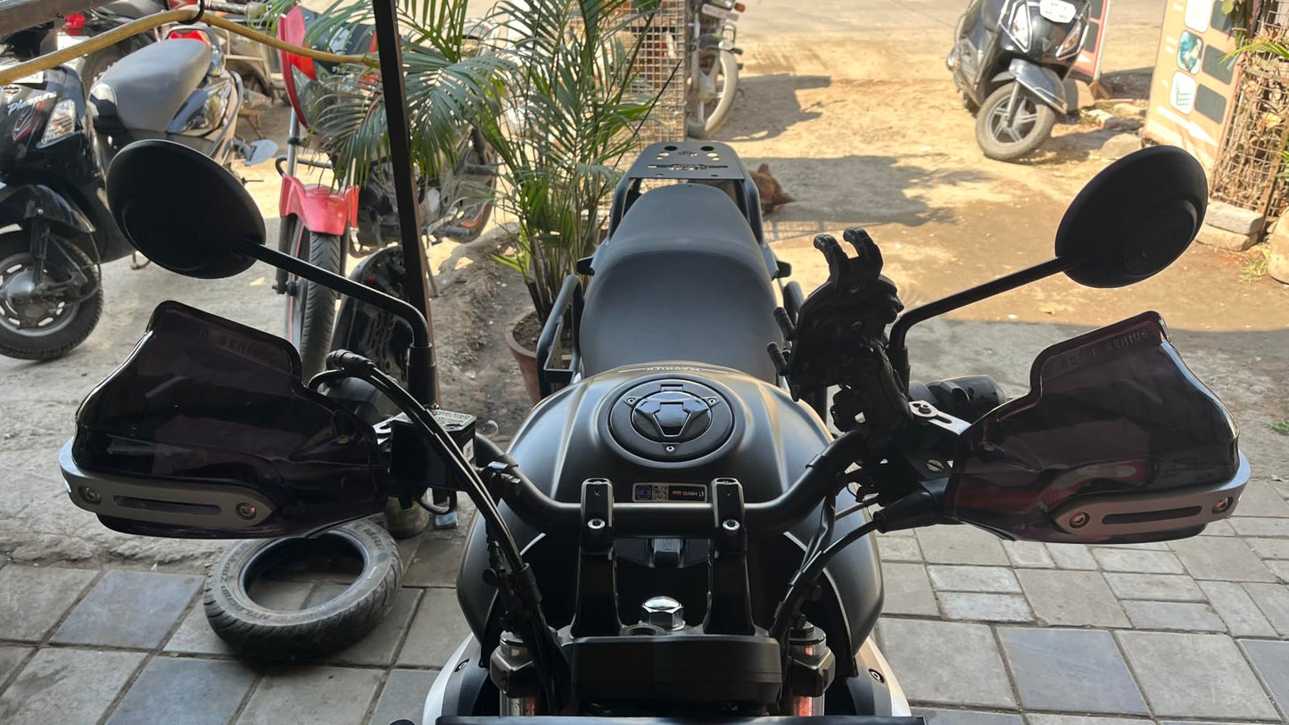 Unbreakable handguard with aluminium braces universal for all motorcycle Black - MOTO GENIUS