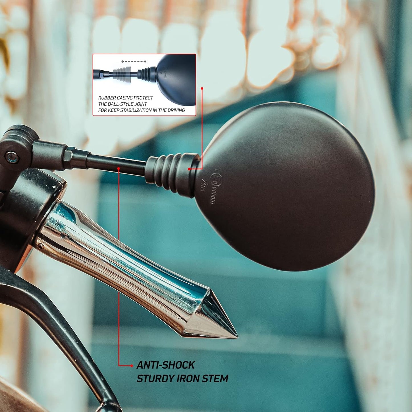 SPIKI CF Touring Mirrors (Pair) | 360 Degree  Foldable Rear View Mirrors | Wide View | Universal Fit for Motorcycles