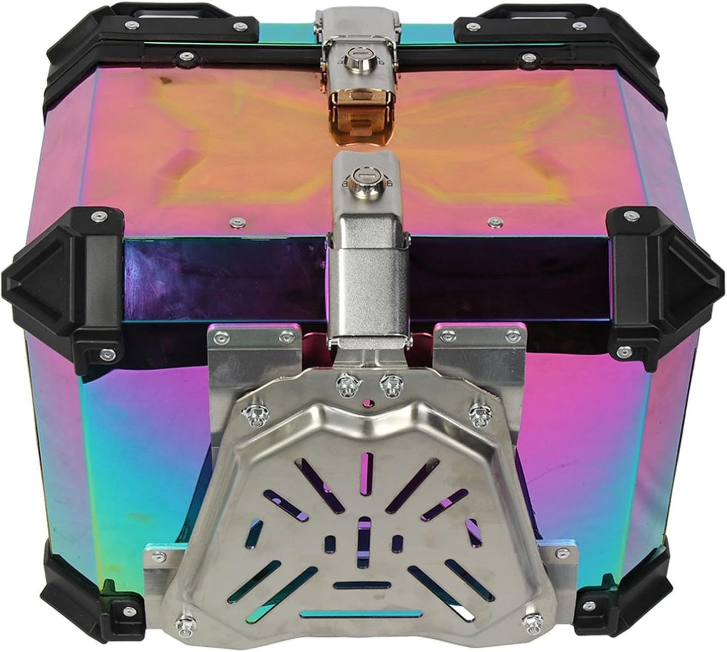 LGP rainbow large capacity aluminium top box 45 ltrs (fits all motorcycle) - color plating premium top box