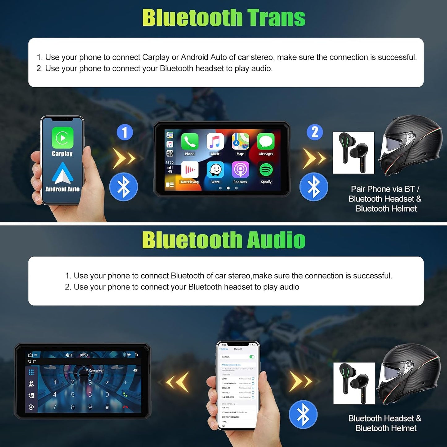 Boltt Pro Quick Release | 6-Inch | Motorcycle CarPlay & Android Auto Screen with TPMS & Voice Control | Wireless Apple CarPlay, Bluetooth, IP68 Waterproof | Universal Fit | M590 - 1 Year Warranty