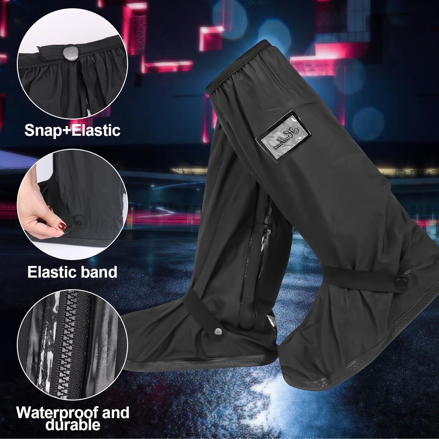 Waterproof Shoe Covers Foldable with Reflector for Men Women Rain Ge