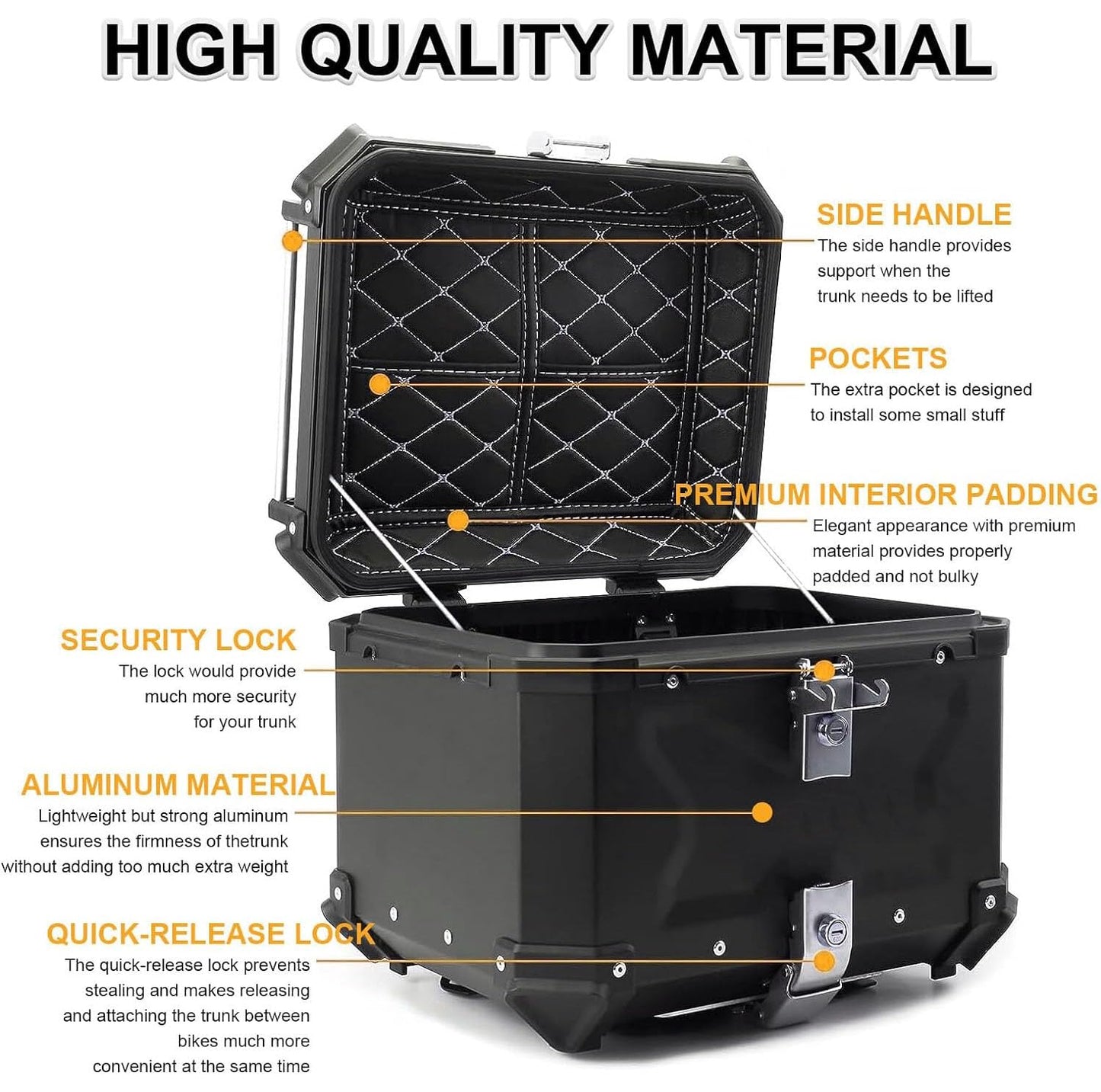 TAANC Nomad Atlas Top Box – Stealth Black | 45L Aluminium MC Motorcycle Touring Storage Box