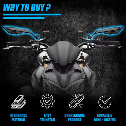 Stealth naked max rear view mirror | 180 degree rotatable | yoke fitting | Compatible for naked bikes | Aluminium alloy