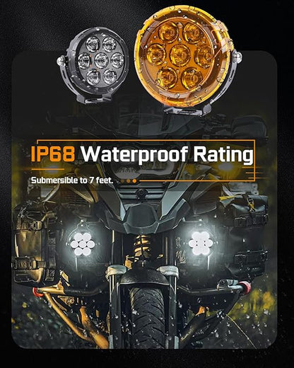 DK80 PRO HIGH POWER SPOTLIGHT | 160W |  Ultra Wide Driving Fog Lights | White/Yellow | with wiring harness and Intelligent wireless button switch | 18 months warranty | LGP