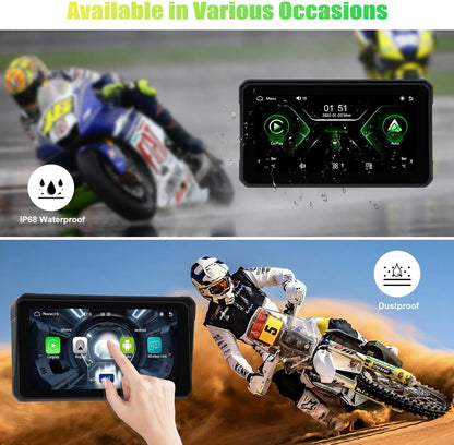 Boltt Pro Quick Release | 6-Inch | Motorcycle CarPlay & Android Auto Screen with TPMS & Voice Control | Wireless Apple CarPlay, Bluetooth, IP68 Waterproof | Universal Fit | M590 - 1 Year Warranty