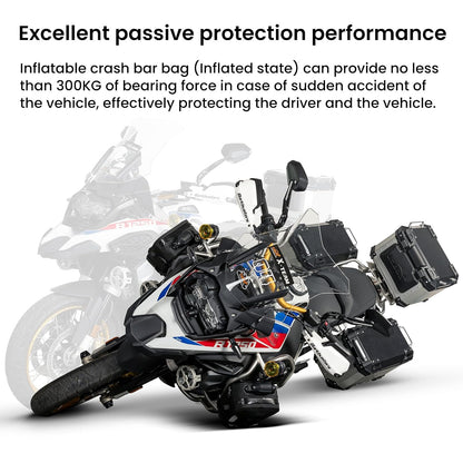 Loboo Wanderer  Front Inflatable Bumper Bag / Crashbar bag , Fully Waterproof Motorcycle ，Inflatable protection system Full Waterproof - 6 ltrs
