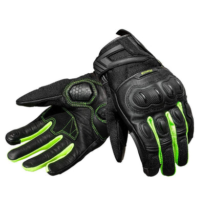 Raida AirWave Motorcycle Gloves (Hi-Viz Black) | all weather ready | KNOX SERIES