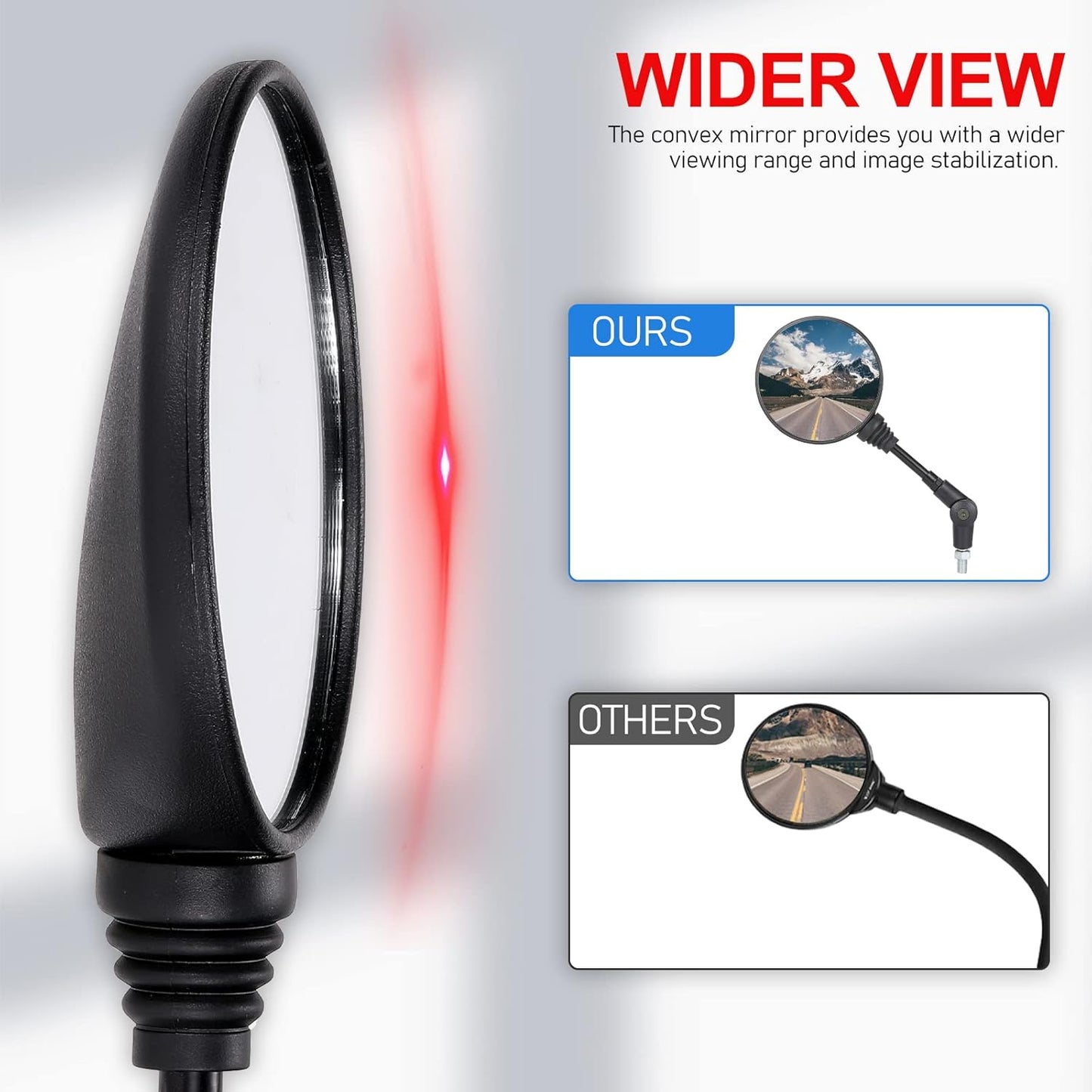 SPIKI CF Touring Mirrors (Pair) | 360 Degree  Foldable Rear View Mirrors | Wide View | Universal Fit for Motorcycles