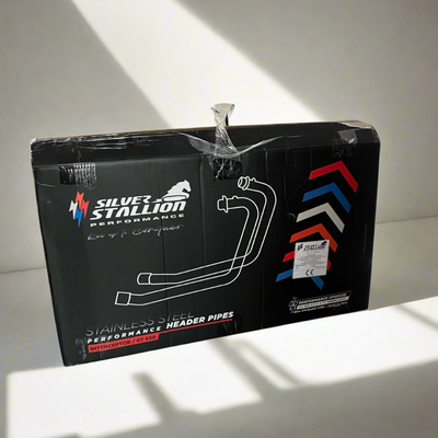 Free Flow Bend Pipe (DUAL O2 SENSOR) ( Header pipe ) For INTERCEPTOR / GT 650 – Silver - SILVER STALLION PERFORMANCE  ( UPGRADED )