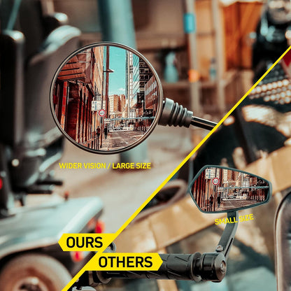 SPIKI CF Touring Mirrors (Pair) | 360 Degree  Foldable Rear View Mirrors | Wide View | Universal Fit for Motorcycles