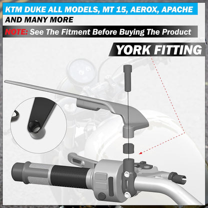 Stealth naked max rear view mirror | 180 degree rotatable | yoke fitting | Compatible for naked bikes | Aluminium alloy