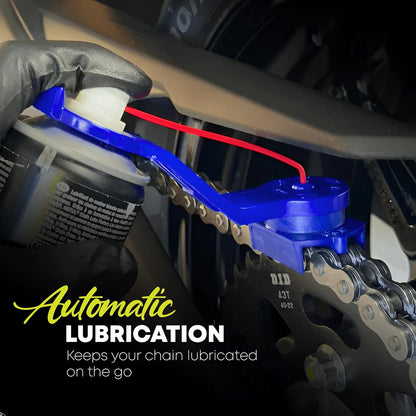 Motorcycle Chain Oiler Spray Attachment for Chains I Universal Chain Lubrication Tool for Bike Maintenance I Fits Any Chain Lube Can I Nozzle Sprayer Dispenser (Blue)