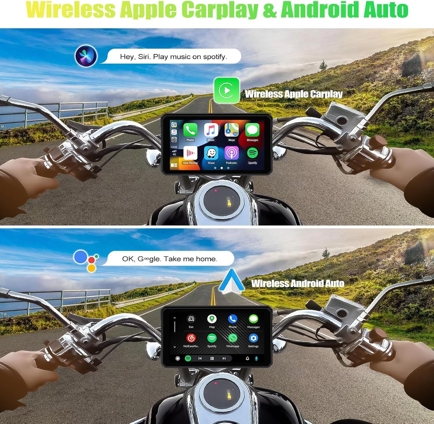 Boltt Pro Quick Release | 6-Inch | Motorcycle CarPlay & Android Auto Screen with TPMS & Voice Control | Wireless Apple CarPlay, Bluetooth, IP68 Waterproof | Universal Fit | M590 - 1 Year Warranty