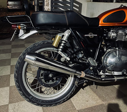 AEW TE 101 INTERCEPTOR / CONTINENTAL GT 650 MEGAPHONE | MILD STEEL CHROME