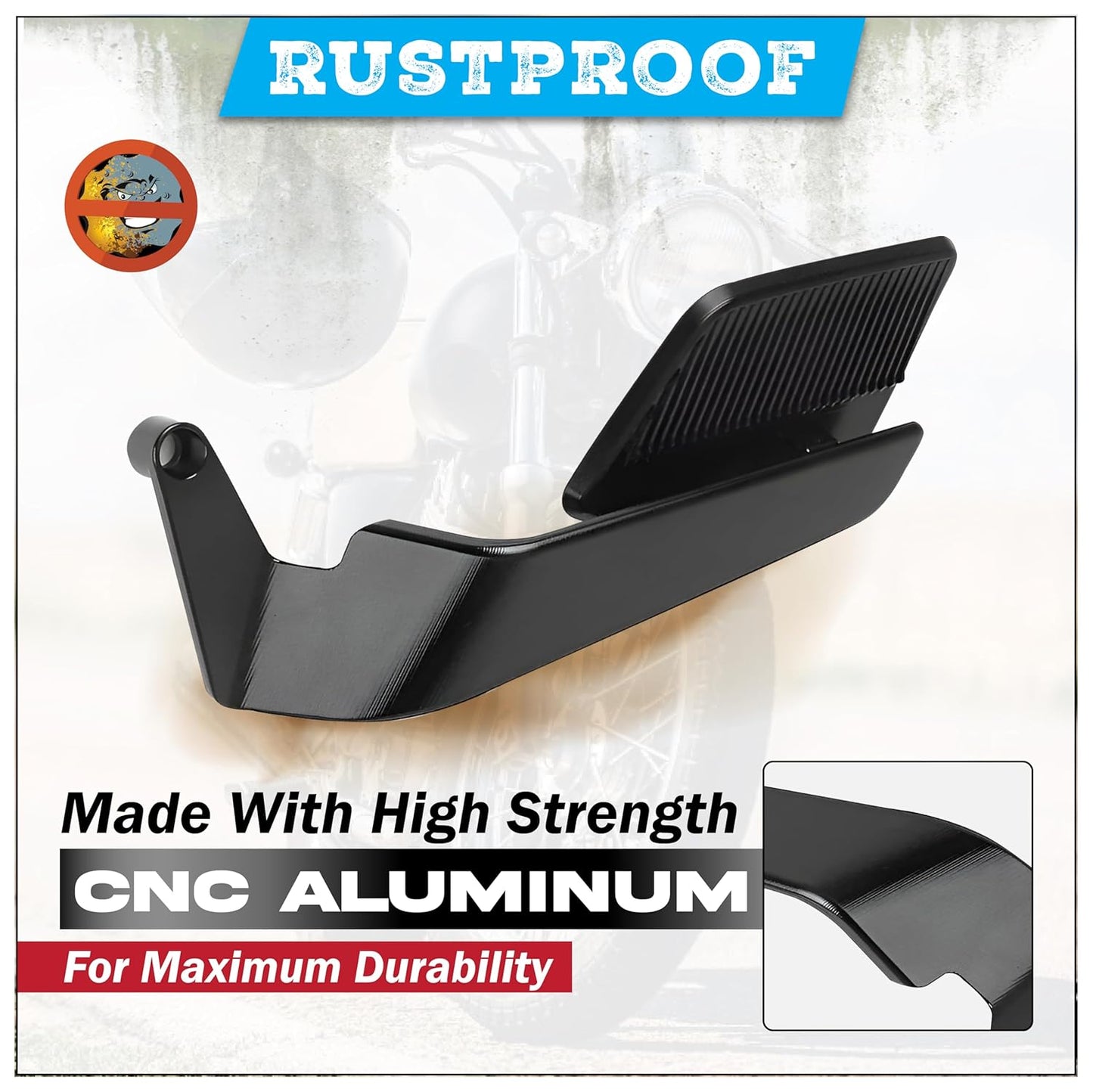 Stealth naked max rear view mirror | 180 degree rotatable | yoke fitting | Compatible for naked bikes | Aluminium alloy