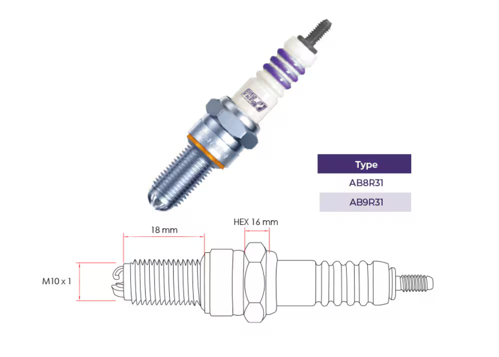 UMA RACING UTECH IRIDIUM SPARK PLUG AB9R31 02AR0068 02SP0003