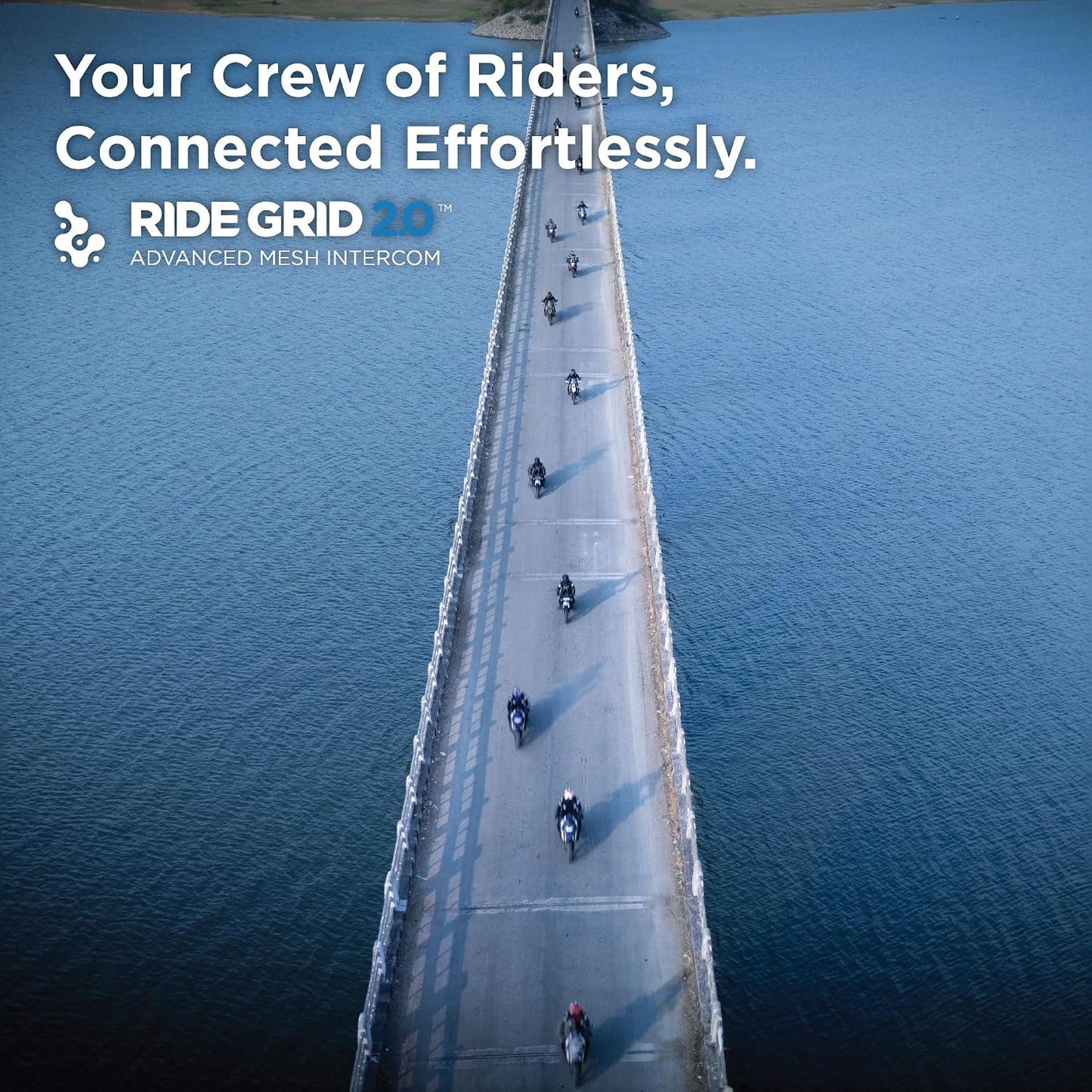 BluArmor C40 RIDEGRID 2.0 Mesh Helmet Intercom – Up to 20 Riders, eRIDEGRID Cloud Channel, AUDIOWEAVE Multi-Stream Audio, Crash Detection SOS, Bluetooth 5.3, IP67
