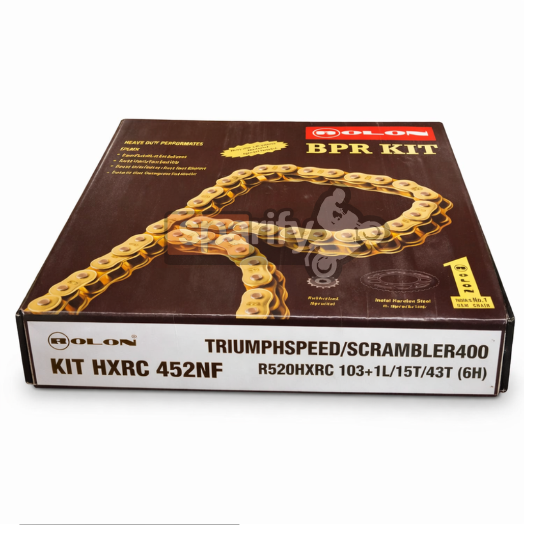 Triumph Speed 400 / Scrambler 400 Brass Chain Sprocket Kit  - KIT HXRC 452NF