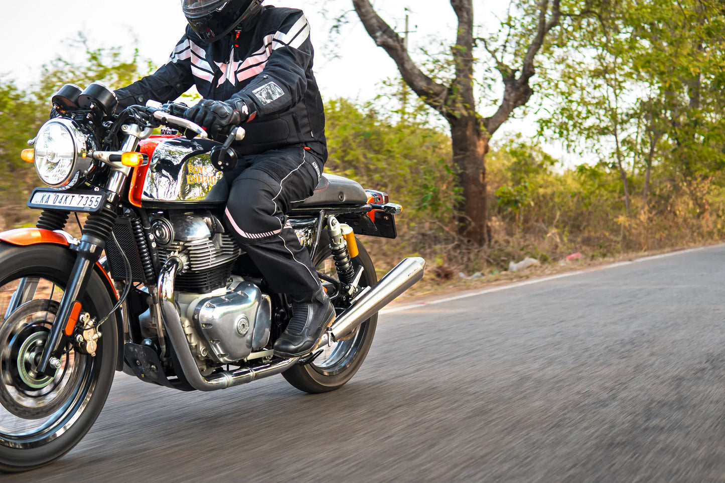 RE Interceptor 650 / Continental GT 650 – Brushed Steel Finish Matte (Long Type) PoweRage Performance Slip on Exhaust