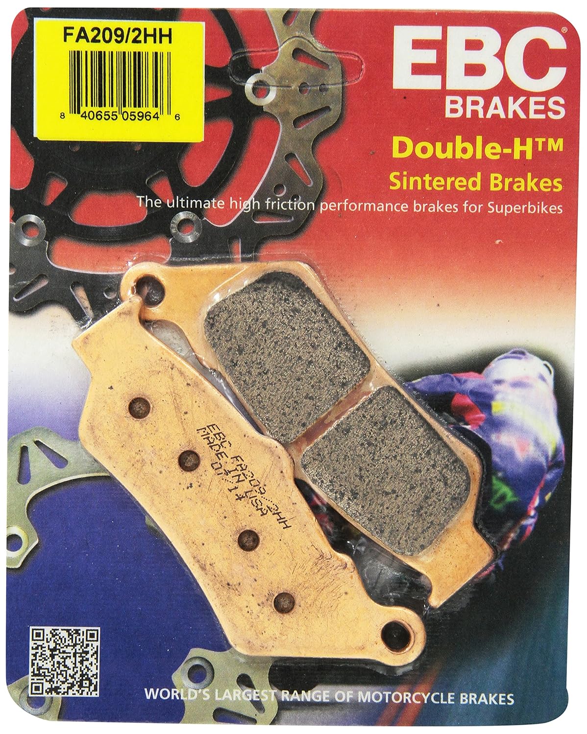 Continental GT 650 / Interceptor 650 Front ( Double-H™ Sintered ) Brake Pads  - FA209/2HH Fully Sintered - EBC ( PACK OF 1 )
