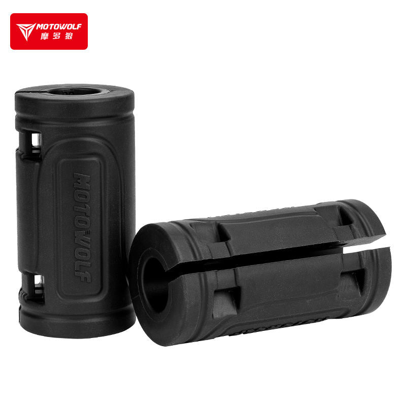 MOTOWOLF PB1 | 22mm | Universal Bumper Protective Guard | Silicone ( pair )| with Cable Ties | Anti-Collision Anti-Scratch | Motorcycle Bumper Block - Cylinder Black