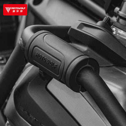 MOTOWOLF PB1 | 22mm | Universal Bumper Protective Guard | Silicone ( pair )| with Cable Ties | Anti-Collision Anti-Scratch | Motorcycle Bumper Block - Cylinder Black