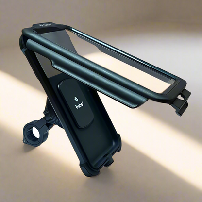 BOBO BM10H PRO Handlebar Mount with Vibration Controller, Fully Waterproof Bike/Motorcycle/Scooter Mobile Phone Holder Mount, Ideal for Maps and GPS Navigation (Black)