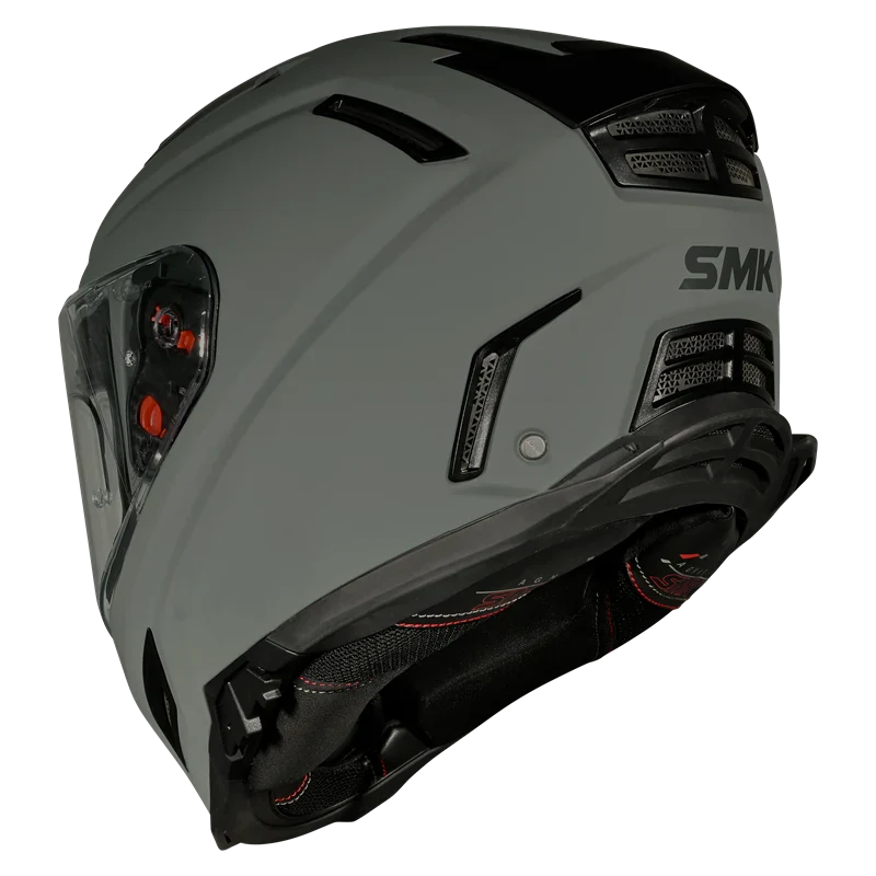 SMK AGNAR | UNICOLOR | SOLID GLOSS NARDO GREY | GL600 |MODERN RETRO FULL FACE HELMET