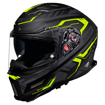 SMK Agnar Tektron Gloss Black Grey Yellow (GL264) Helmet