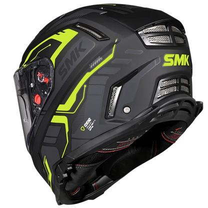 SMK Agnar Tektron Gloss Black Grey Yellow (GL264) Helmet