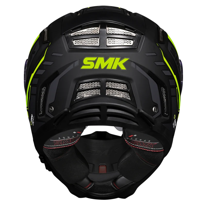SMK Agnar Tektron Gloss Black Grey Yellow (GL264) Helmet