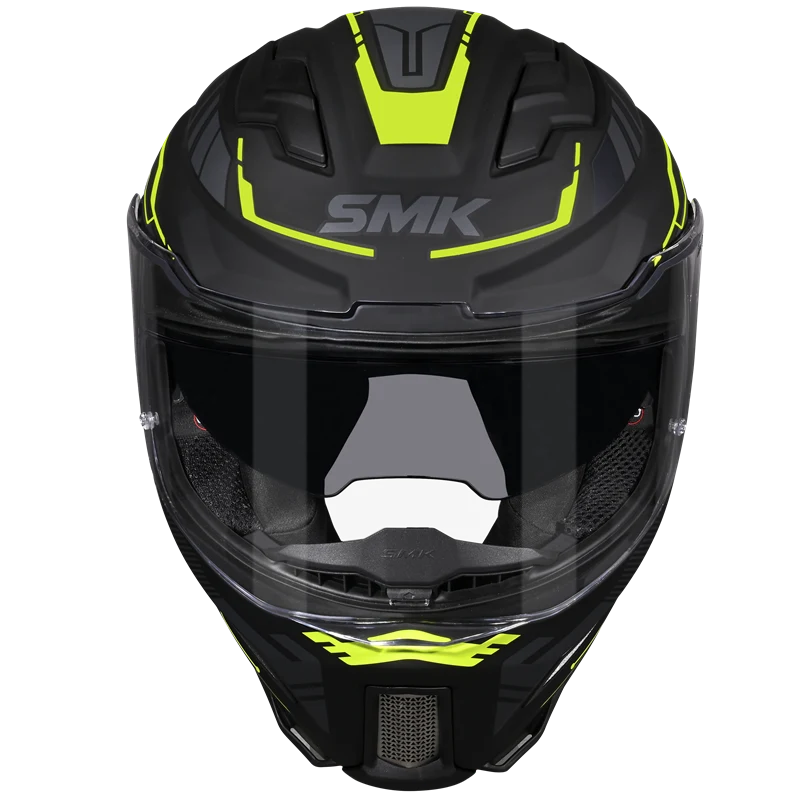 SMK Agnar Tektron Gloss Black Grey Yellow (GL264) Helmet