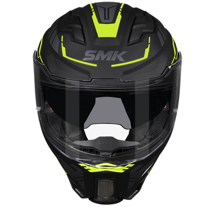SMK Agnar Tektron Gloss Black Grey Yellow (GL264) Helmet
