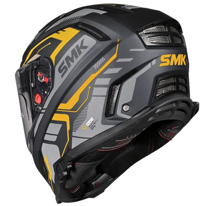 SMK Agnar Tektron Full Face Helmet MA 664 - Black Grey Yellow ( full face helmet )