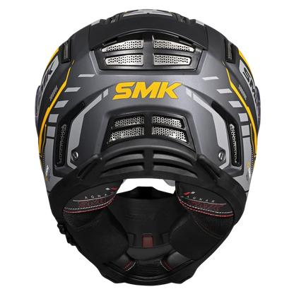 SMK Agnar Tektron Full Face Helmet MA 664 - Black Grey Yellow ( full face helmet )