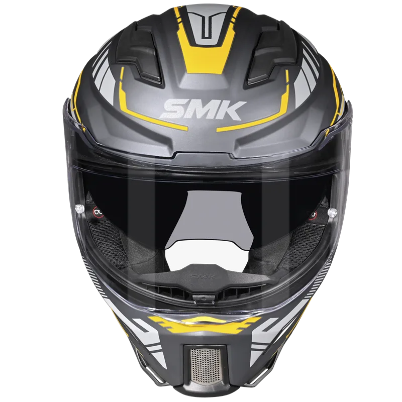SMK Agnar Tektron Full Face Helmet MA 664 - Black Grey Yellow ( full face helmet )