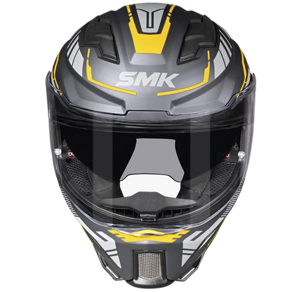 SMK Agnar Tektron Full Face Helmet MA 664 - Black Grey Yellow ( full face helmet )