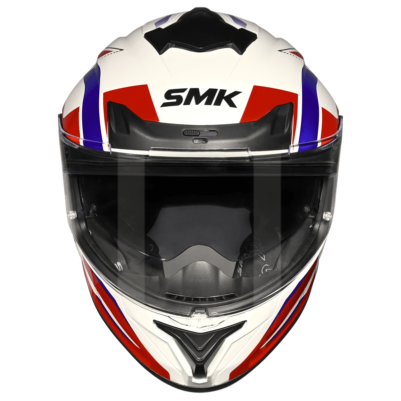 SMK TYPHOON AZONIX GL135 GLOSS FULL FACE-DOT CERTIFIED HELMET | WHITE RED DUAL VISOR HELMET