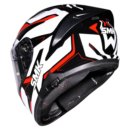 SMK TYPHOON AZONIX GL263 GLOSS FULL FACE-DOT CERTIFIED HELMET | WHITE RED BLACK