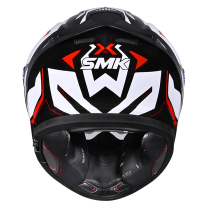 SMK TYPHOON AZONIX GL213 GLOSS FULL FACE-DOT CERTIFIED HELMET | WHITE RED BLACK
