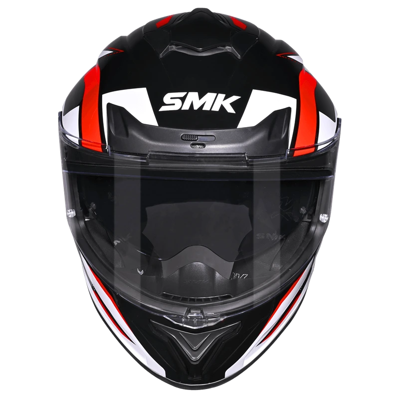 SMK TYPHOON AZONIX GL213 GLOSS FULL FACE-DOT CERTIFIED HELMET | WHITE RED BLACK