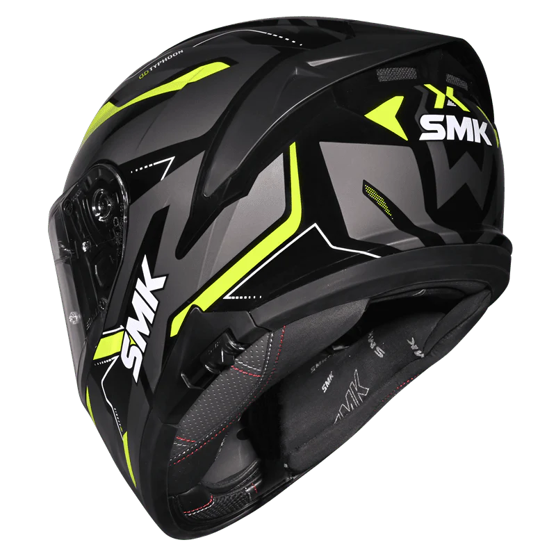 SMK Typhoon Azonix Gloss Black Grey Yellow (GL264) Helmet SMK