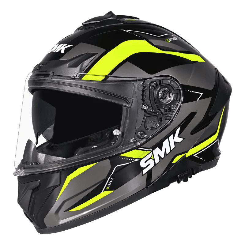 SMK Typhoon Azonix Gloss Black Grey Yellow (GL264) Helmet SMK