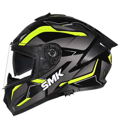 SMK Typhoon Azonix Gloss Black Grey Yellow (GL264) Helmet SMK